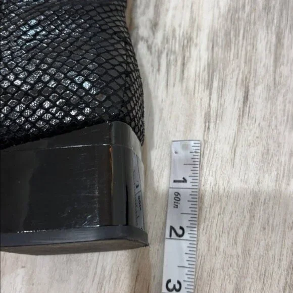 Franco Sarto Black Snake Print Ankle Booties 7.5 - Picture 6 of 7